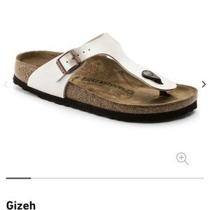 birkenstock barely worn gizeh pearl white sandals size 37